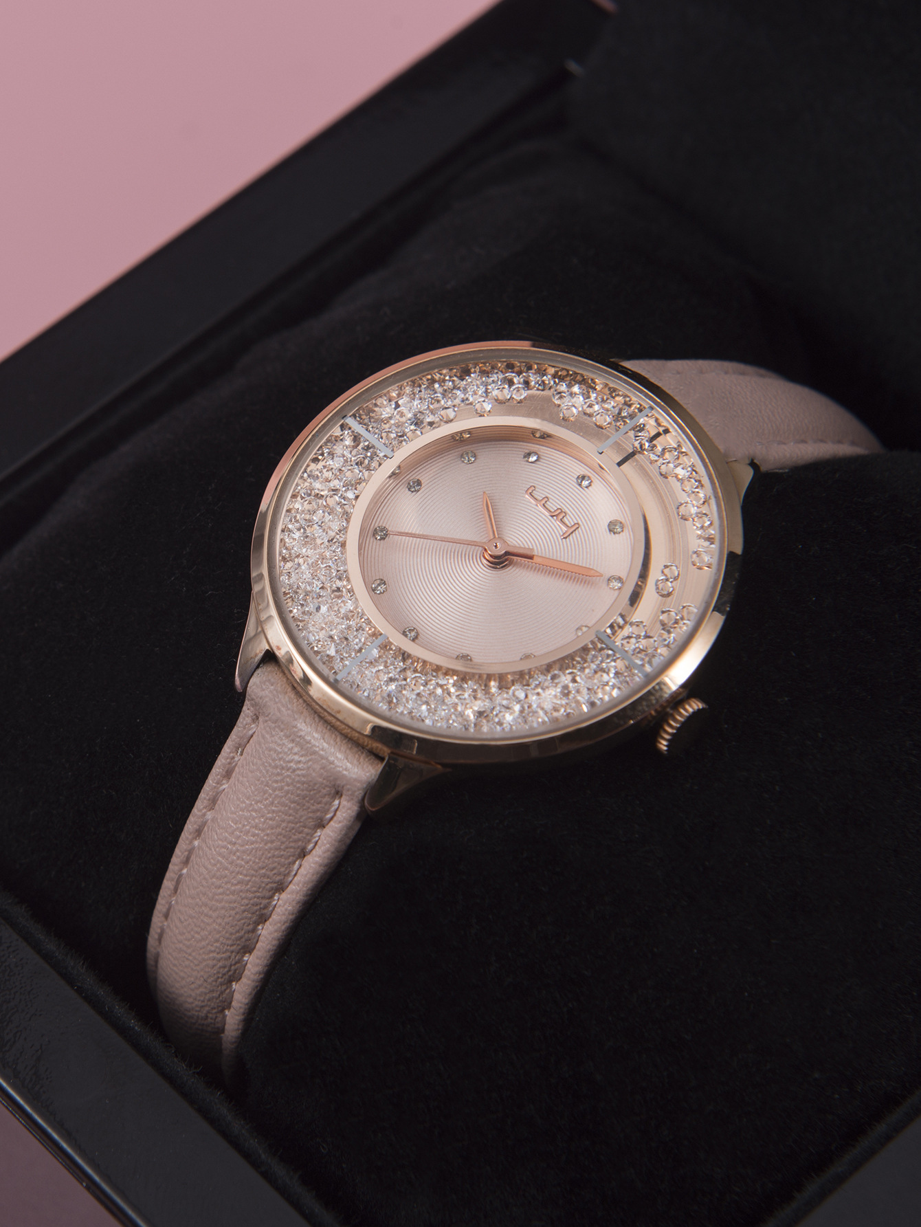 源头实力厂家夏季时尚手表镶钻流沙表盘走珠双表面韩版女学生手表详情10