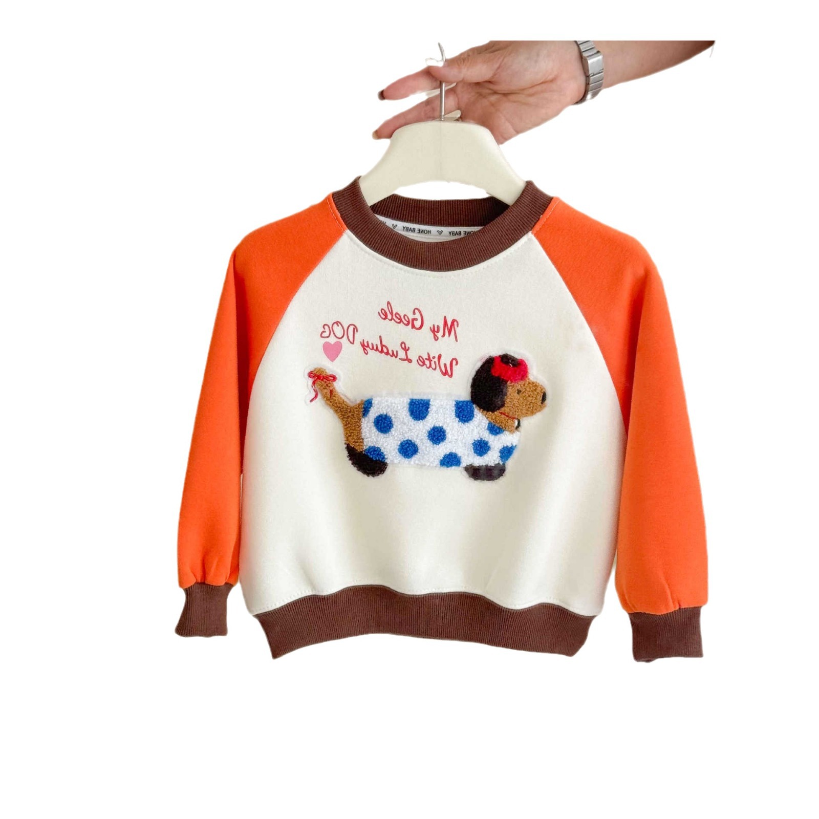 2024 Spring and Autumn new children's hoodies for boys and girls, casual Korean-style loose, cartoon-embroidered Korean-style outerwear hoodies Item Picture