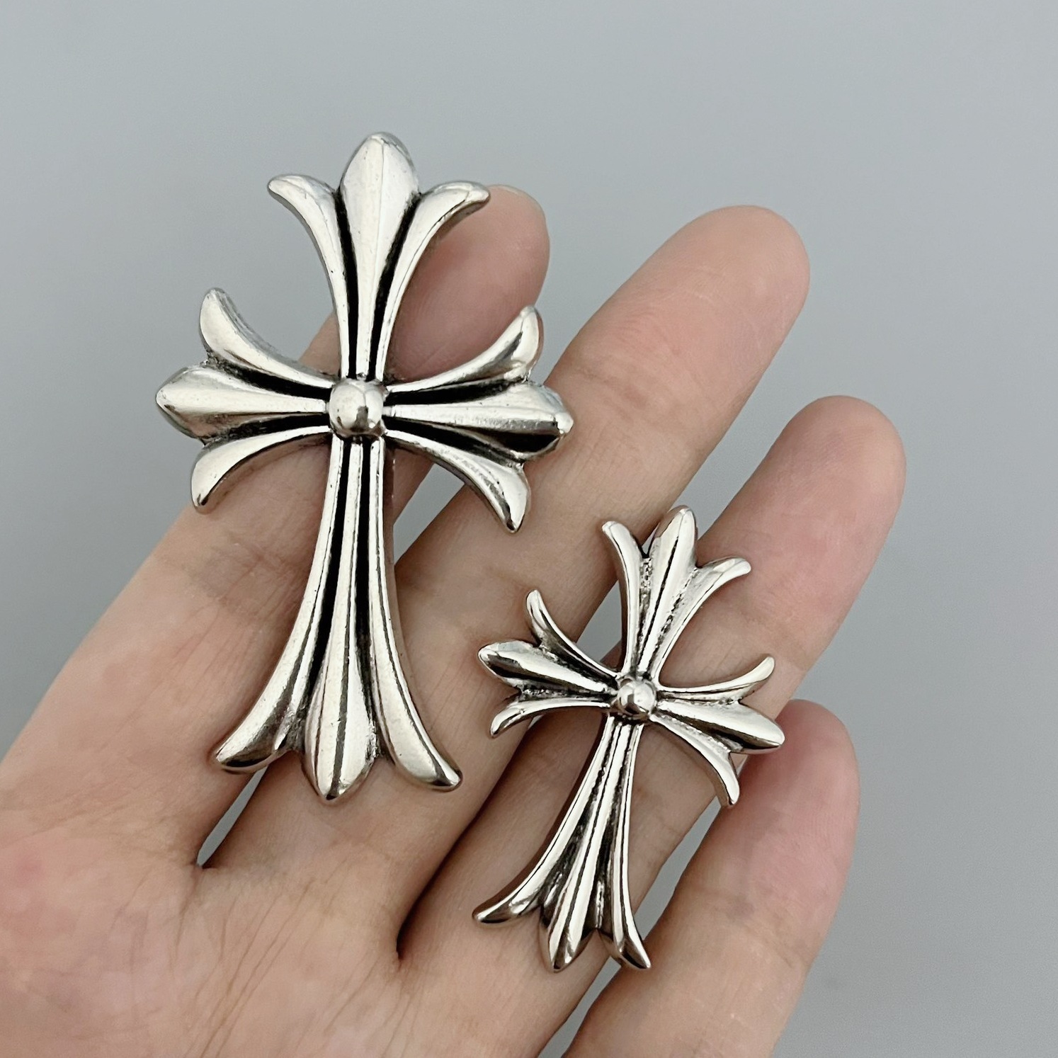 DIY合金饰品大号十字架时尚个性复古项链钥匙扣吊坠挂件批发