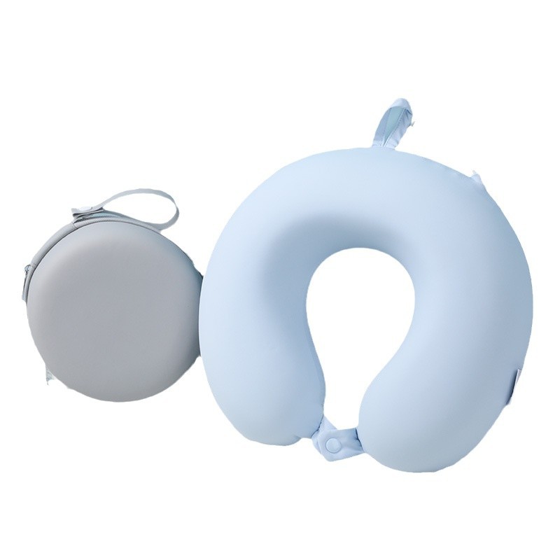 Summer ice silk U-shaped pillow memory foam can be added with logo slow rebound travel airplane U-shaped pillow hair replacement U-shaped neck pillow Item Picture