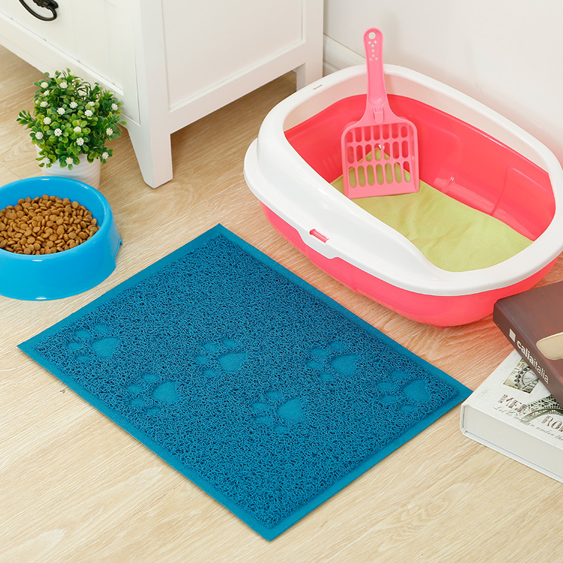 Rectangular medium-sized cute paw print pvc cat paw litter pad manufacturer wholesale 40*60