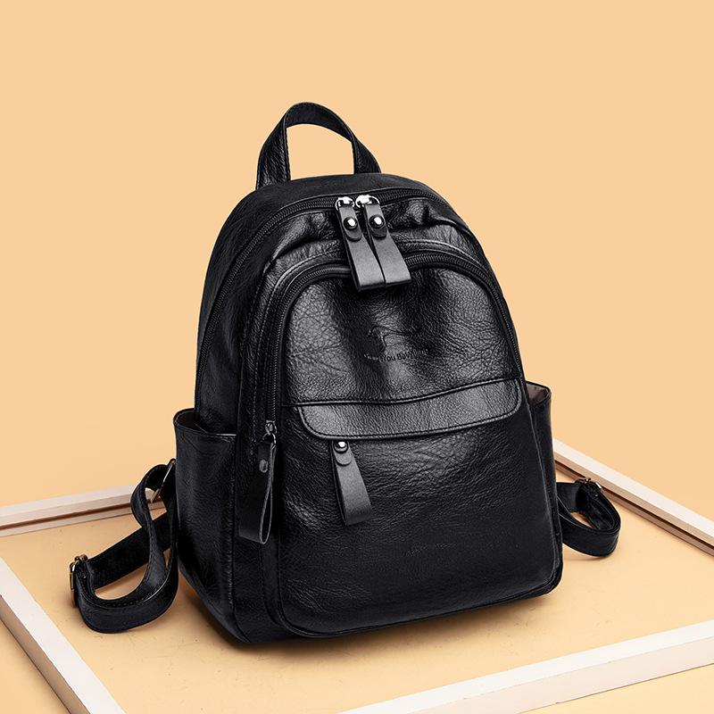 Factory Direct Sales Backpack Women 2024 New Fashion Korean Version Of Everything Single Shoulder Crossbody Fashion Soft Leather Backpack Women Specification drawing