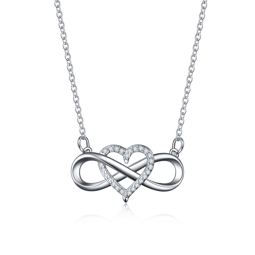 Cross-border wish Amazon fashion European and American women's golden heart-shaped lucky 8-diamond heart pendant necklace jewelry Application Scenario