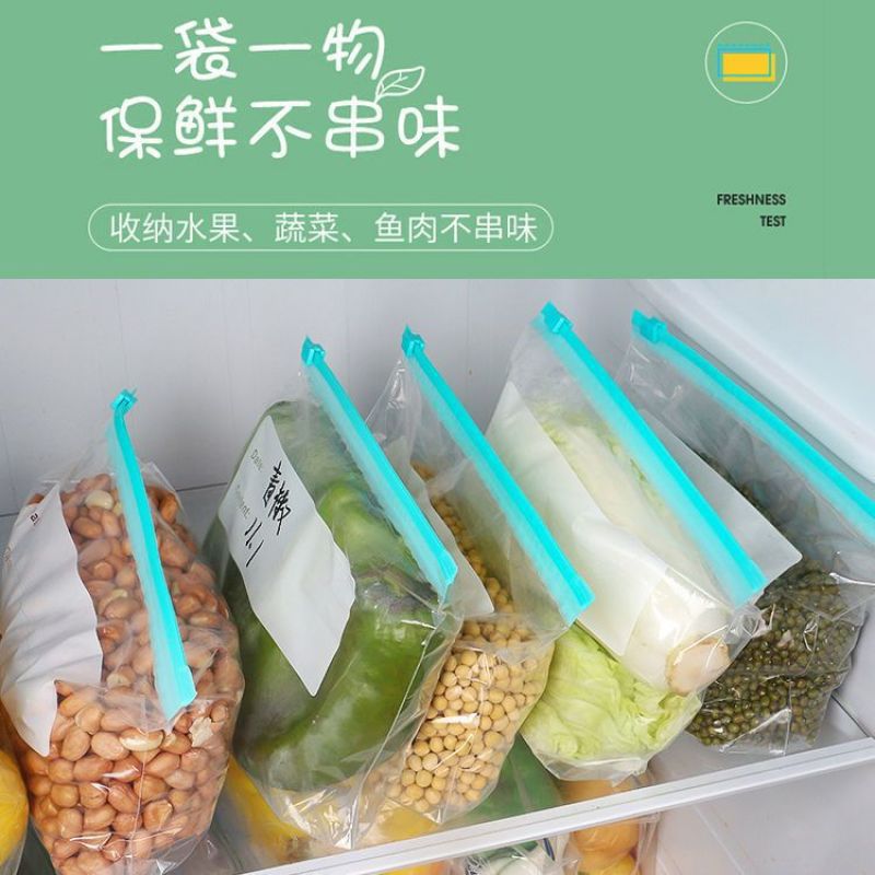 Food sealing bags, fresh-keeping bags, zipper type sliding lock, widened design, thickened, refrigerator freezer storage bags, self-sealing bags details Picture