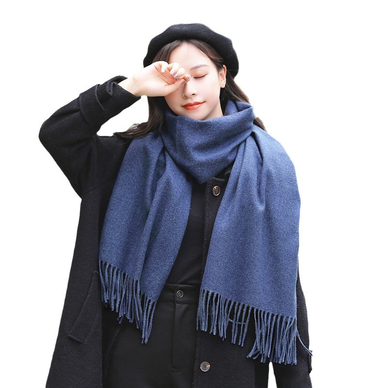 Women's Winter Senior Sense 2024 New Solid Color Scarf With Men's Shawl Autumn-Winter Imitation Cashmere Scarf Item Picture