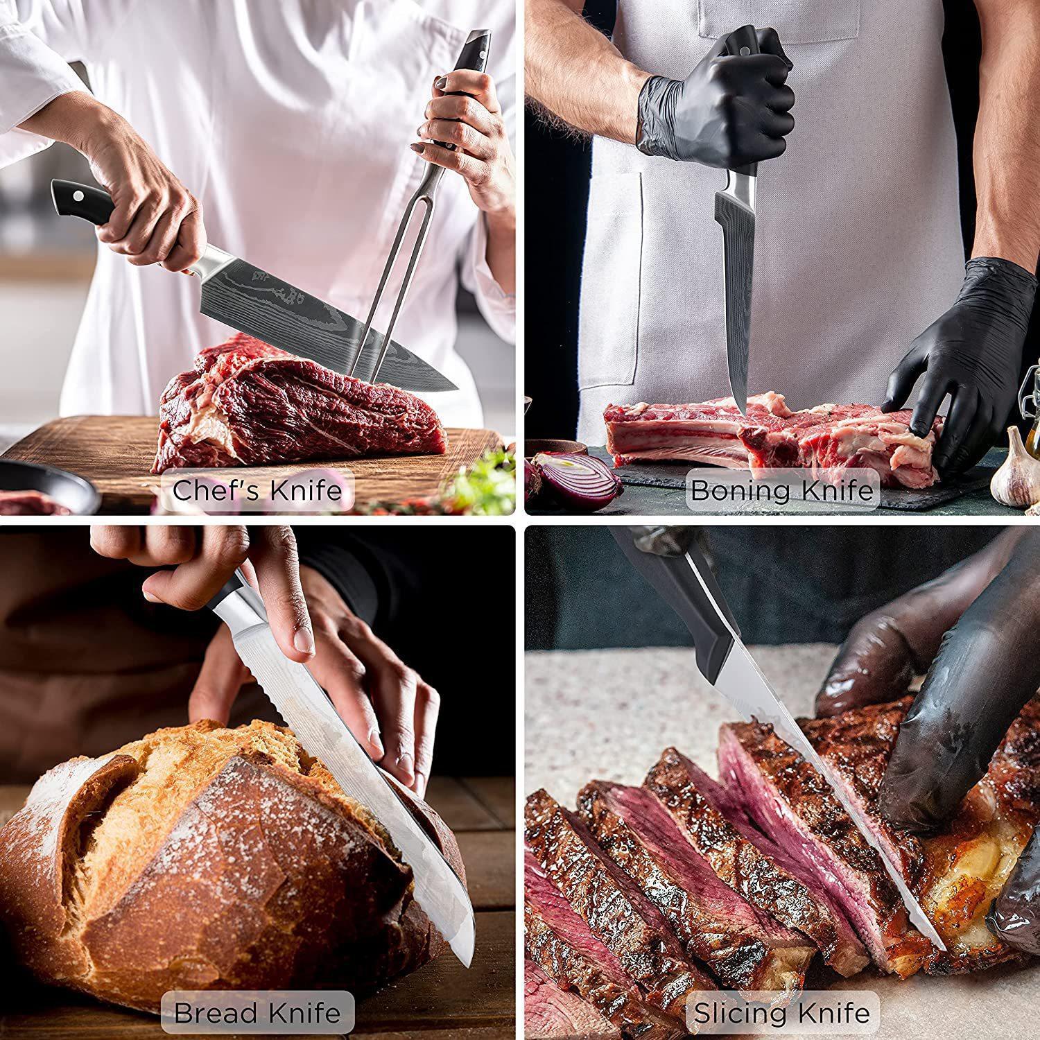 A 15-piece kitchen knife set details Picture