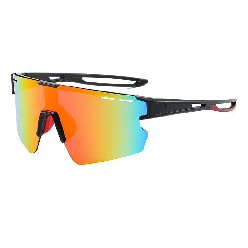 New cross-border UV-resistant sports glasses, men's and women's cycling sunglasses, one-piece dazzling and fashionable sunglasses details Picture