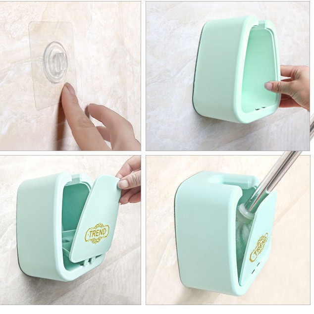 【 Toilet Brush 】 Fresh and practical set brush, toilet brush, wall-mounted toilet brush, adhesive hook, Japanese-style hanging Specification image