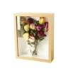 520 Lover Hollow Three-dimensional Dried Flower Photo Frame, solid wood texture, hollow frame, high-end style, specimen frame display stand, 6-inch decorative piece Item Picture