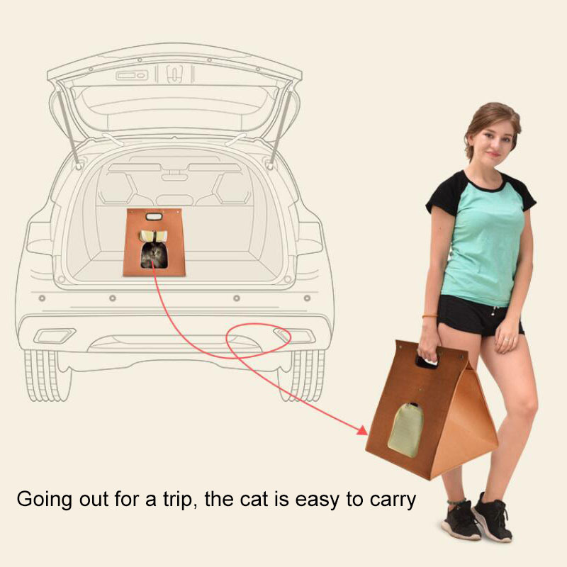 New multi-functional felted cat nest can be unpacked, washed and folded creative portable felted cat nest Specification drawing