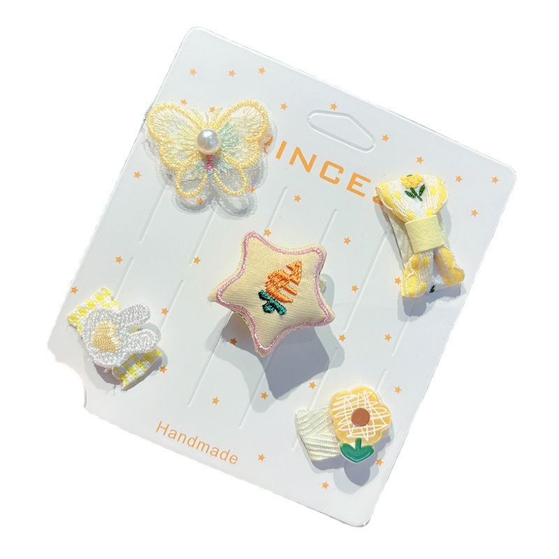Baby Hair Clip New Children Should Not Flower Hair Clip Super Cute Embroidery Hair Less Hair Card Cartoon Pet Clip Item Picture
