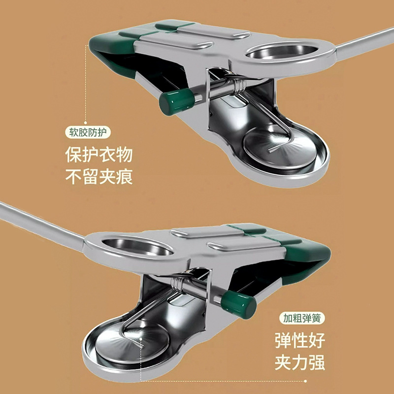 Wholesale of household seamless trouser racks, trouser clips, stainless steel plastic-coated thickened skirt clips, underwear clips, adjustable strong clothes hangers Application Scenario