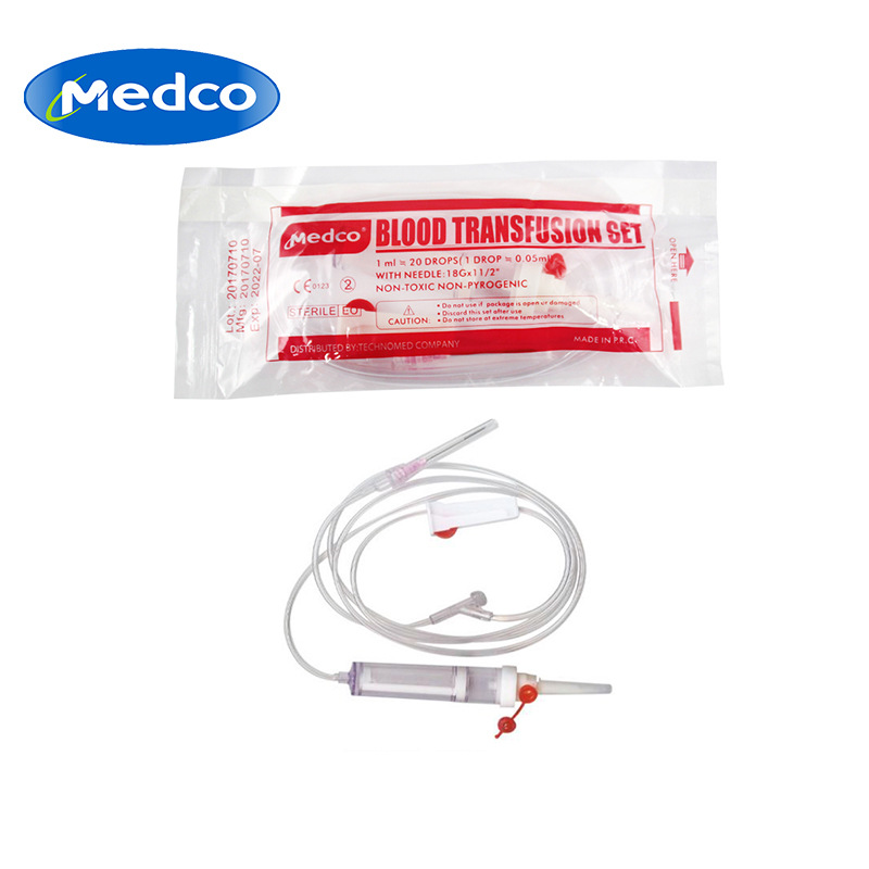 跨境专供一次性输血器套装独立英文中性包装医用软管无菌输血器