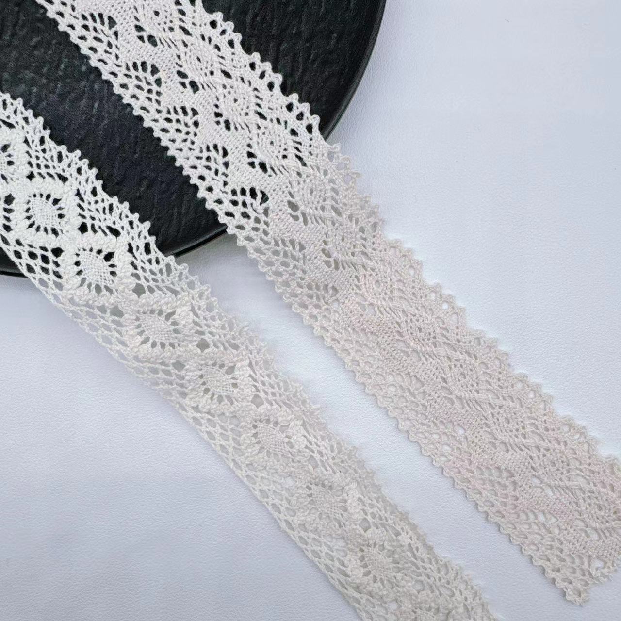 diy纯棉线服装窗帘蕾丝棉花边 百搭鞋包家纺睡衣辅料刺绣花边