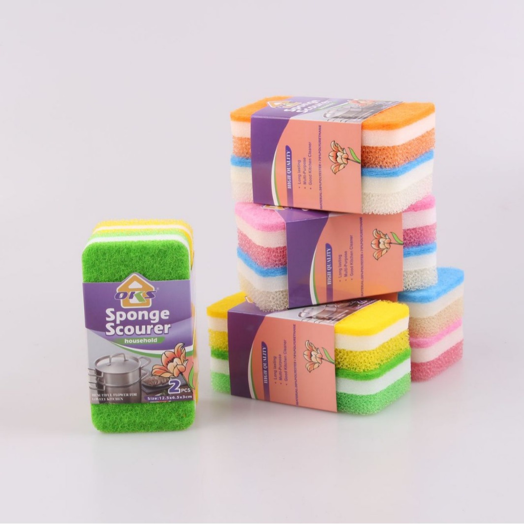 厂家批发木桨绵洗车绵双面洗碗海绵擦清洁海绵块浴缸刷钢丝球OKS
