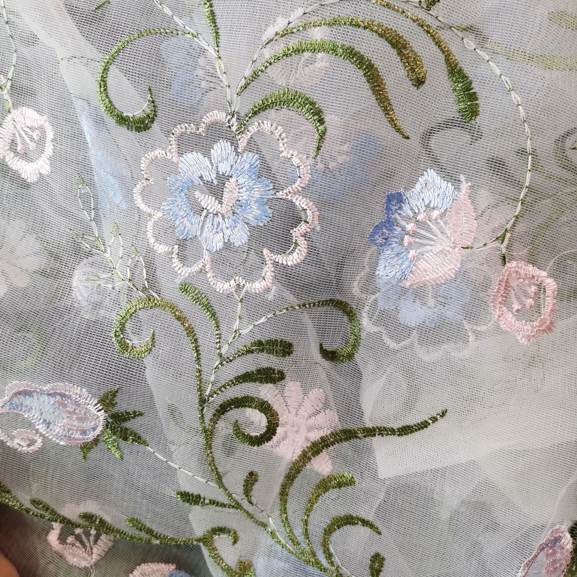 Hongli Technology HLJC-998 Spring/Summer new product Set lace petal embroidery fabric women's clothing Hanfu dress mesh fabric embroidery fabric supports cut rice samples, direct supply and customization in stock details Picture