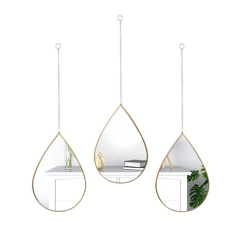 Factory direct sales of water-drop decorative mirrors, creative DIY water-drop wall hanging mirrors, high-definition mirror surface, simple and modern decorative mirrors