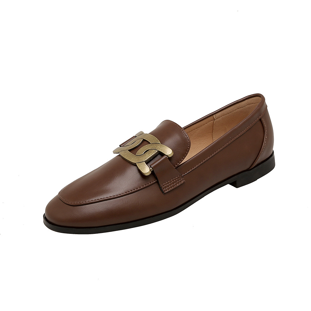 Grape Mother With Thick Soled Loafers Women's Spring And Autumn Shoes Retro Small Leather Shoes British Style Women's Shoes Summer Item Picture