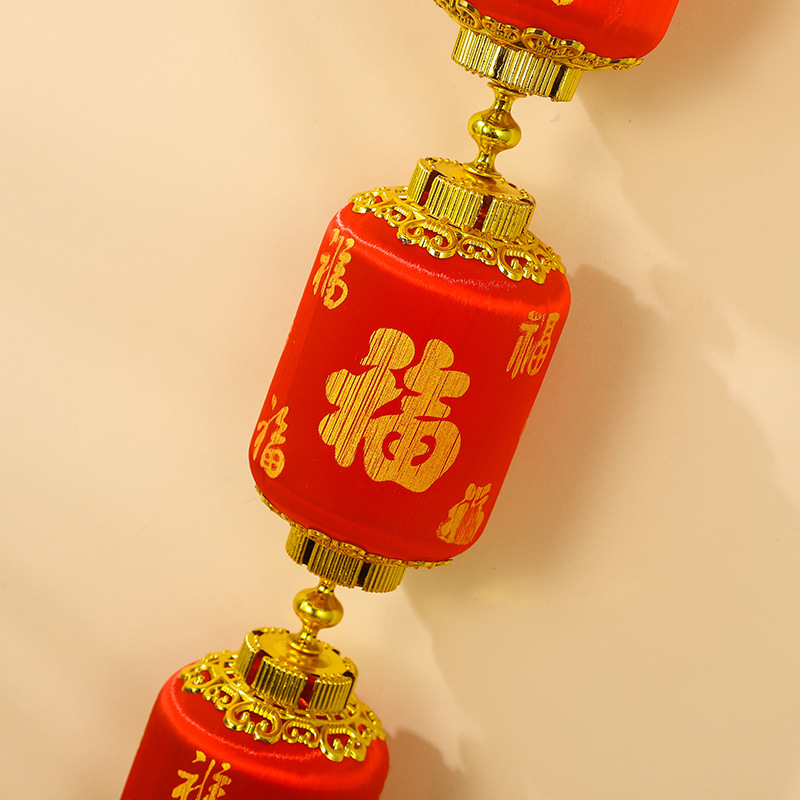 新款小灯笼串挂件连串福字喜庆元旦新年春节装饰品结婚喜庆挂件细节图