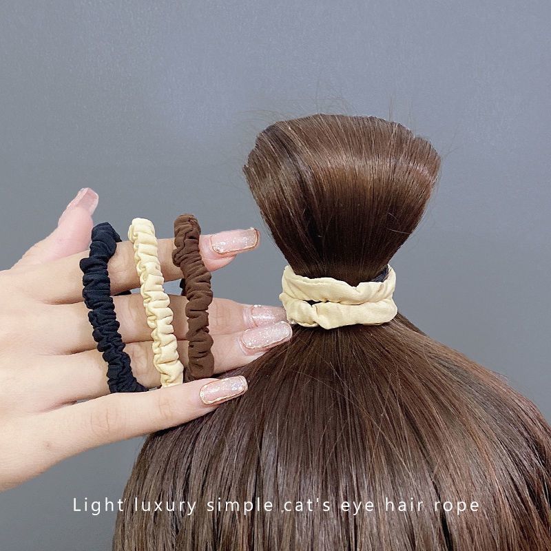 New Korean-style high-elasticity forest-style hair band, women's tie, durable rubber band, high ponytail intestinal band hair accessory with a high-end feel Specification image