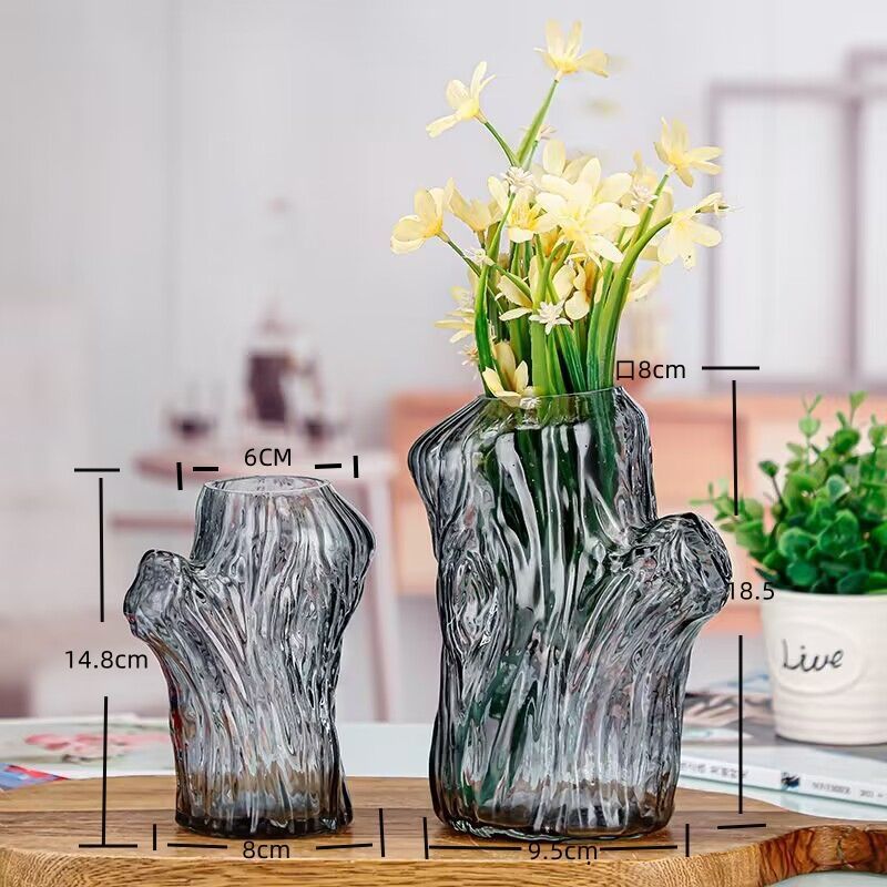 European Creative Tree Vase Creative Irregular Glass Vase Living Room Advanced Sense Transparent Flower Arrangement Water Culture Application Scenario
