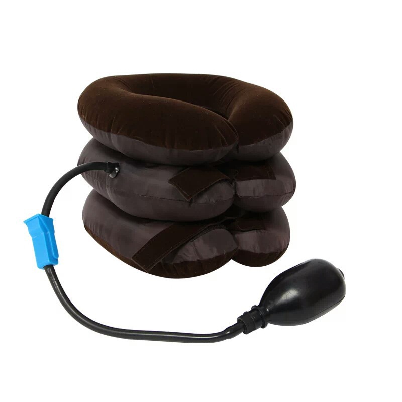 Original manufacturer inflatable neck pillow, household inflatable U-shaped neck pillow, cervical traction instrument, three-layer neck support, full fleece, half fleece Item Picture