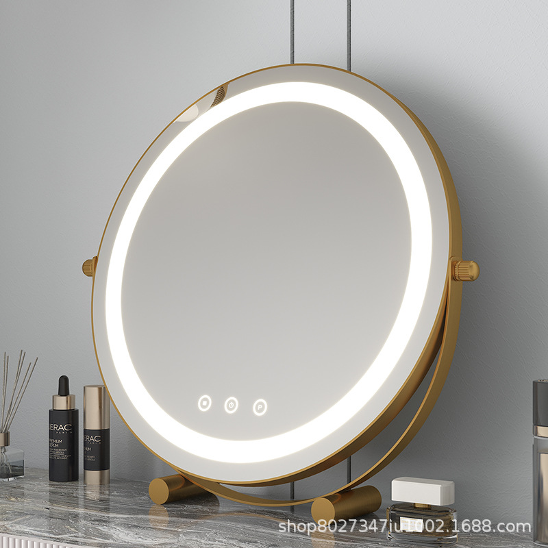Home desktop led makeup mirror, bedroom dressing table, LED smart makeup mirror, dressing room, dormitory supplementary lighting, beauty mirror Specification image
