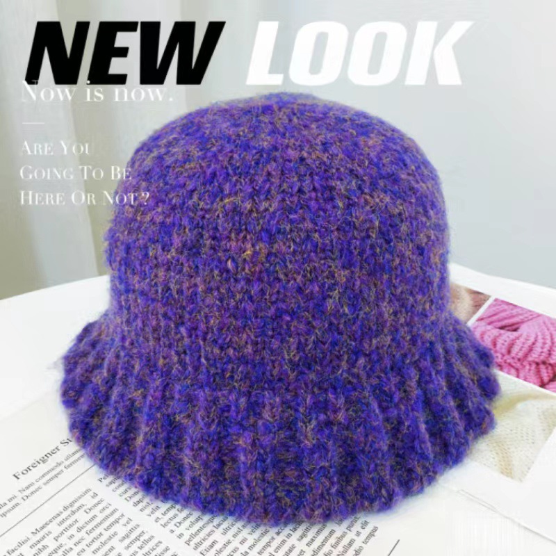 Japanese Knitted Basin Hat Autumn And Winter New Fisherman Hat Female Korean Woolen Hat Retro Warm Personality Bucket Hat Tide Application Scenario