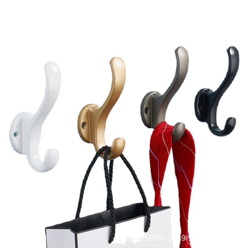Modern and simple coat hooks with holes for fixing bedrooms, bathrooms, shoe cabinets, kitchen cabinets, black coat and hat hooks for entering and foyer wholesale Item Picture