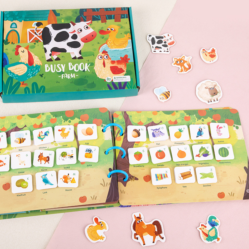 Wholesale Enlightenment Early Education Dinosaur Animals Quiet Children Busy Books Educational Toys Repeated Paste Book Enlightenment Toys Educational Aids Specification drawing