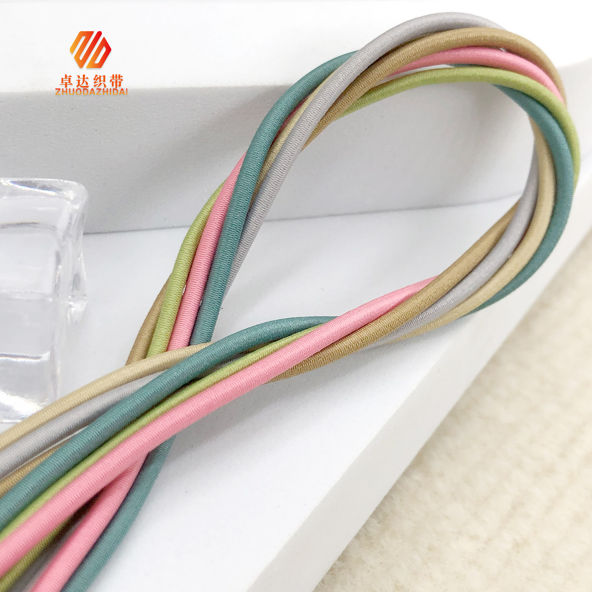 Spot Wholesale Color High Elastic Elastic Round Rope Latex Silk Rubber Band Waist Drawstring Hardshell Clothing Feet Closed details Picture