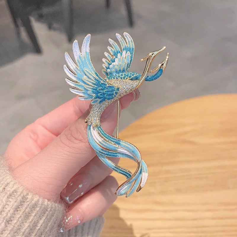 国潮国风复古凤凰优雅高级感别针女国潮高档气质轻奢胸花西装外套别针配饰
