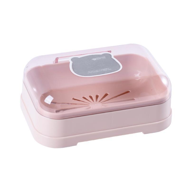 A creative large-sized soap box with a lid for travel, portable student dormitory bathroom, flip lid, draining soap, clothing soap box Item Picture