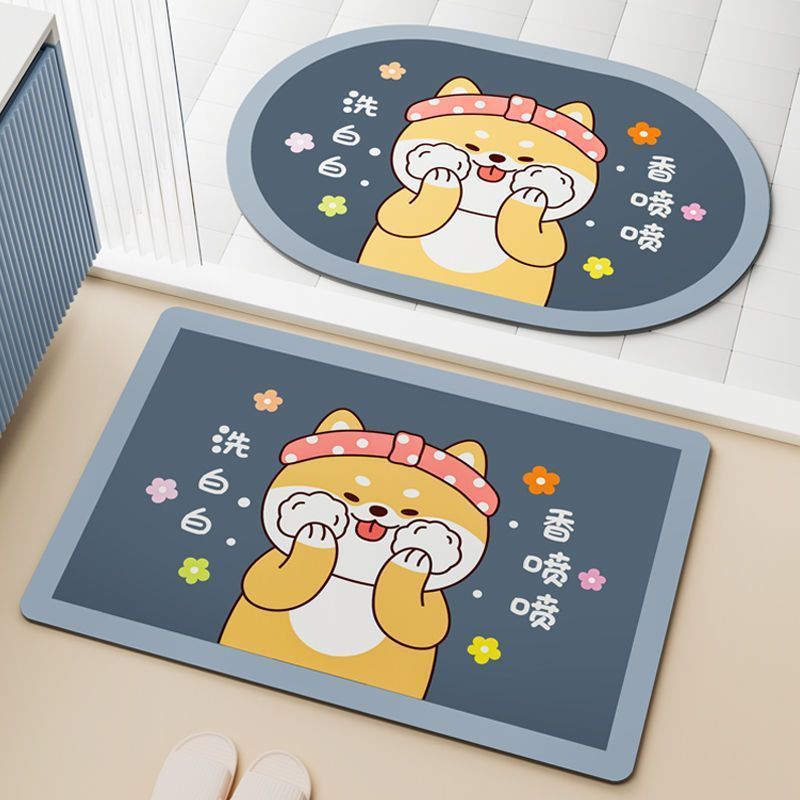 Bathroom floor MATS, quick-drying bath anti-slip MATS, dirt-resistant washroom floor MATS, bathroom water-absorbing floor MATS, entrance and exit door carpets Item Picture