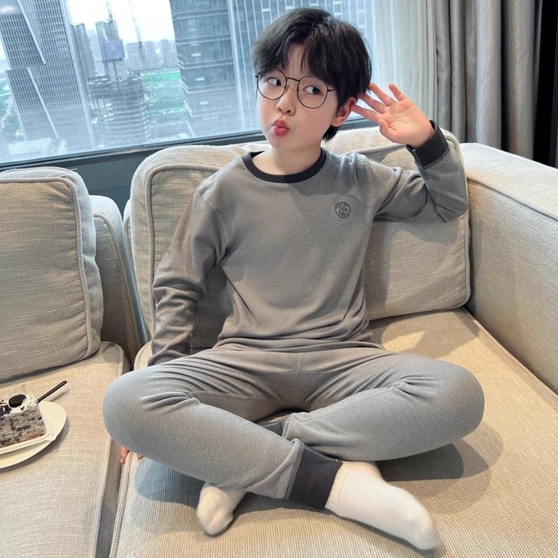 春秋冬款2024新款中大儿童冬季男孩睡衣男童秋衣秋裤套装保暖内衣