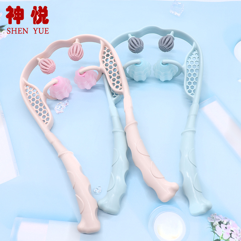 手动颈椎按摩器多功能夹脖子颈部滚轮颈夹器肩颈部按摩器工厂批发