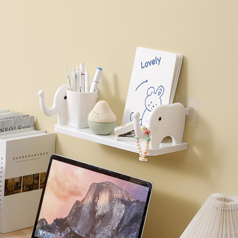 New Elephant storage rack wall-mounted storage rack without drilling Specification image