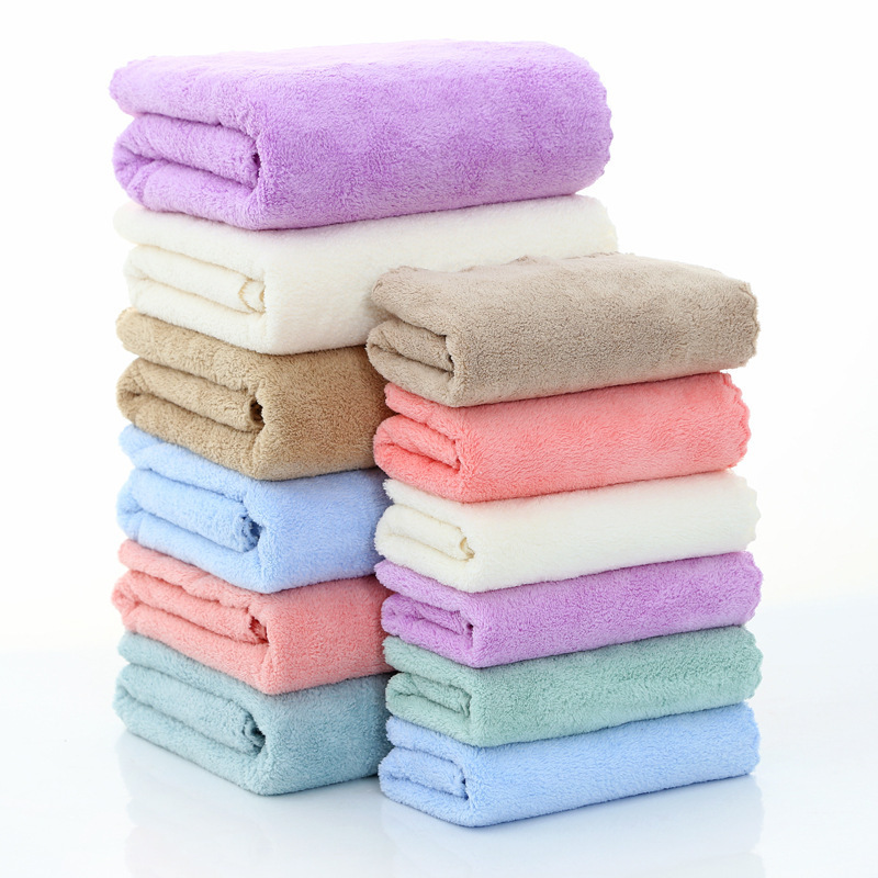 【 Chi Jia 】 Coral Fleece Towel, Bath Towel, mother and child set Towel Gift, thickened adult LOGO, Coral fleece Absorbent Item Picture