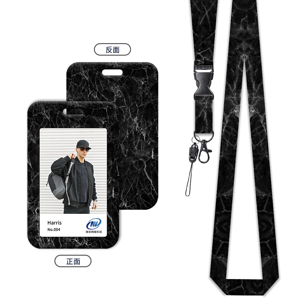 With Lanyard Hanging Neck Telescopic Buckle Uv Work License Set Employee Badge Badge Bus Card Set Brand Rice Item Picture