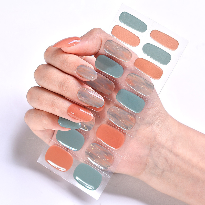 Black technology UV light therapy nail patches, ice-penetrating nail oil glue, gel nail art patches, accessories wholesale, semi-cured nail plates Application Scenario