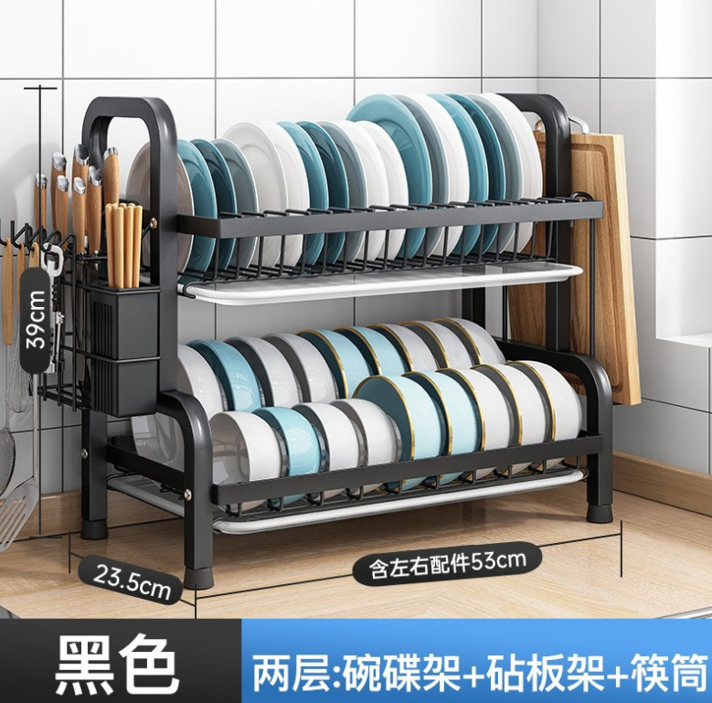 厨房碗筷沥水白底实物图