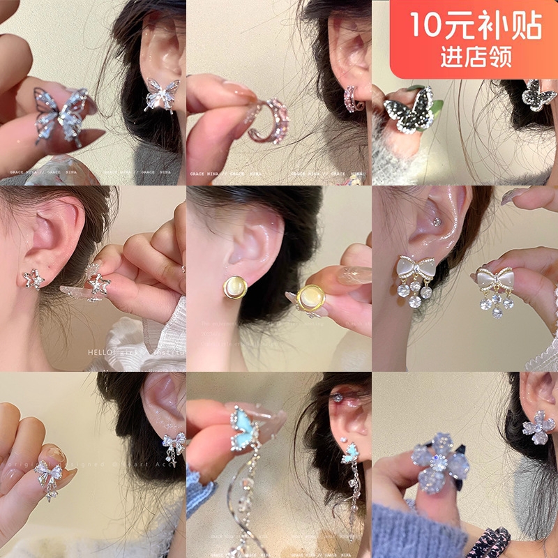 耳环耳饰耳环925純銀珍珠耳环高级感复古气质轻奢百搭耳钉小众设计