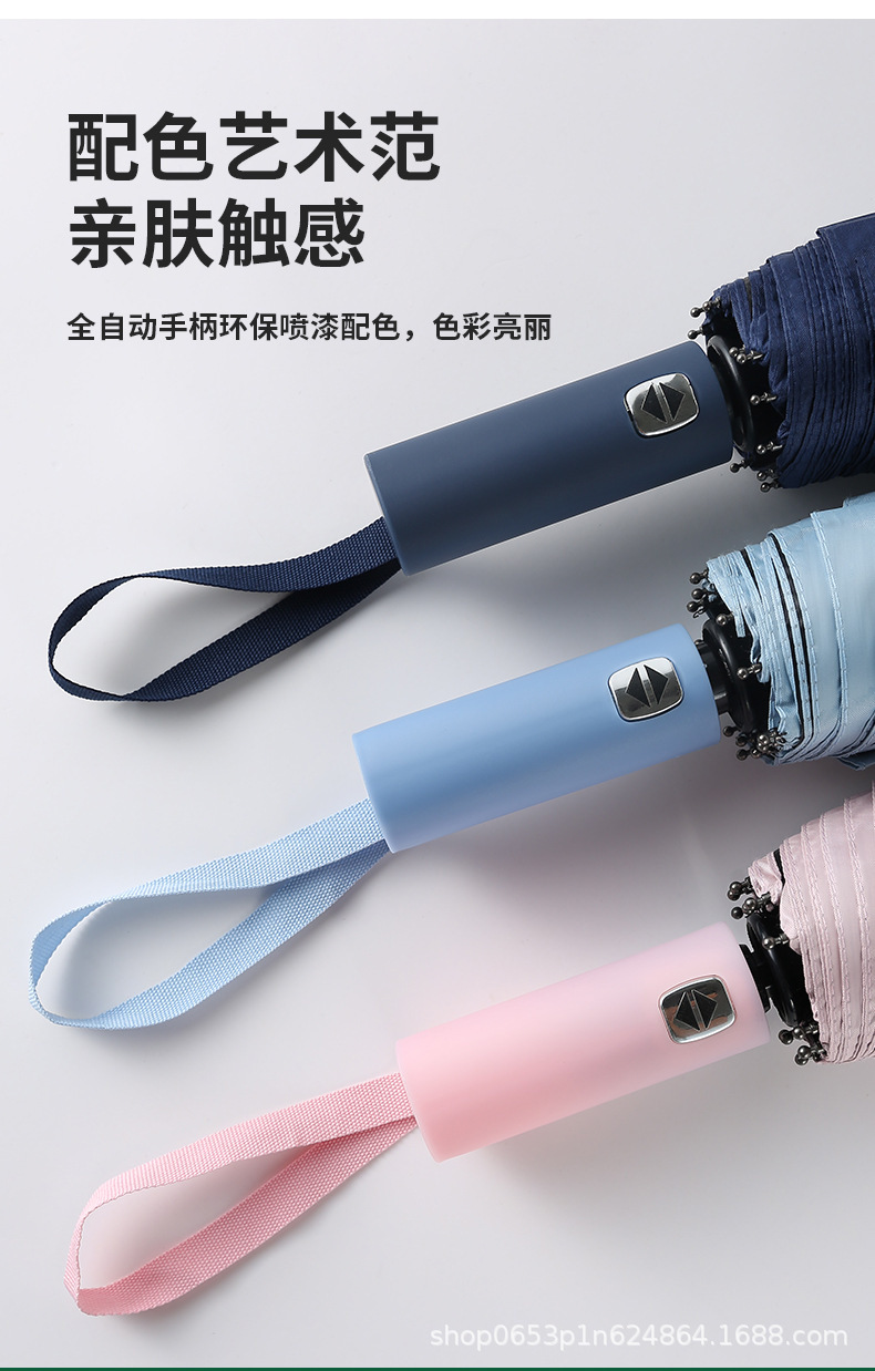 全自动雨伞防晒遮阳伞加大号晴雨伞两用太阳伞60骨折叠伞批发LOGO详情4