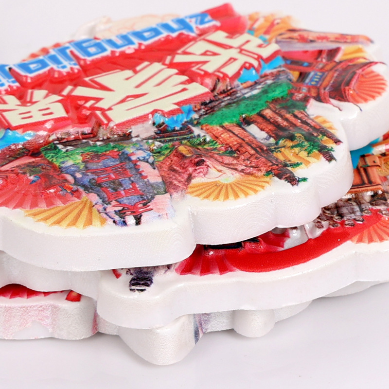 National trend Chinese red cultural and creative city refrigerator stickers, magnetic stickers, travel souvenirs, three-dimensional relief resin magnetic stickers Application Scenario