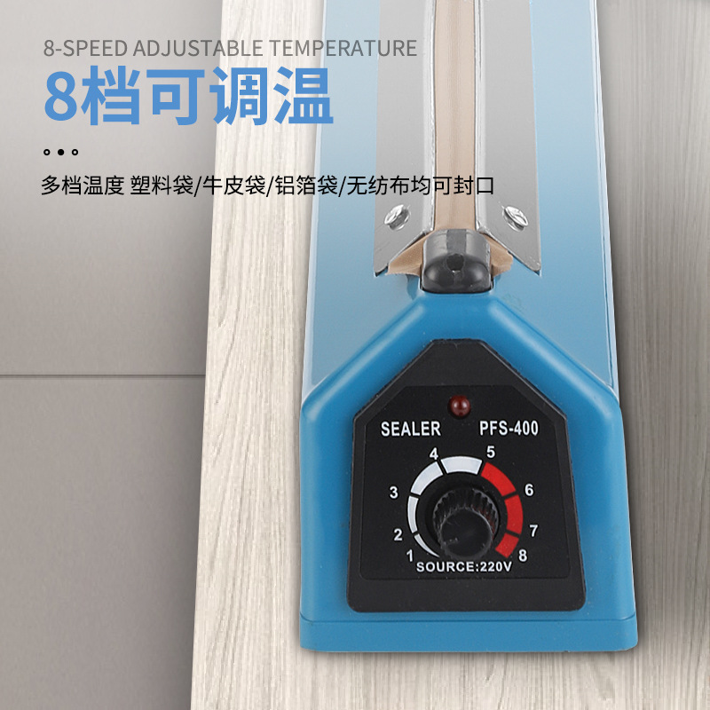 The 400-type manual small sealing machine and hand-pressed plastic film sealing machine can provide neutral packaging and labeling Specification image