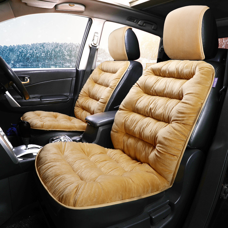 New Autumn And Winter Extra Thick Plush Cushion Car Cushion Plush Single Car Cushion Seat Cover Back Three-Piece Set