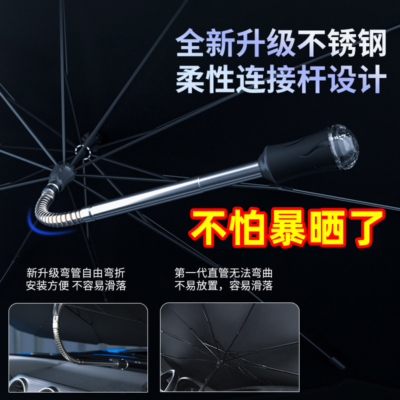 Umbrella-shaped car sun visor, elbow pipe sun visor, car sun visor, suitable for Tesla Model sun shield details Picture