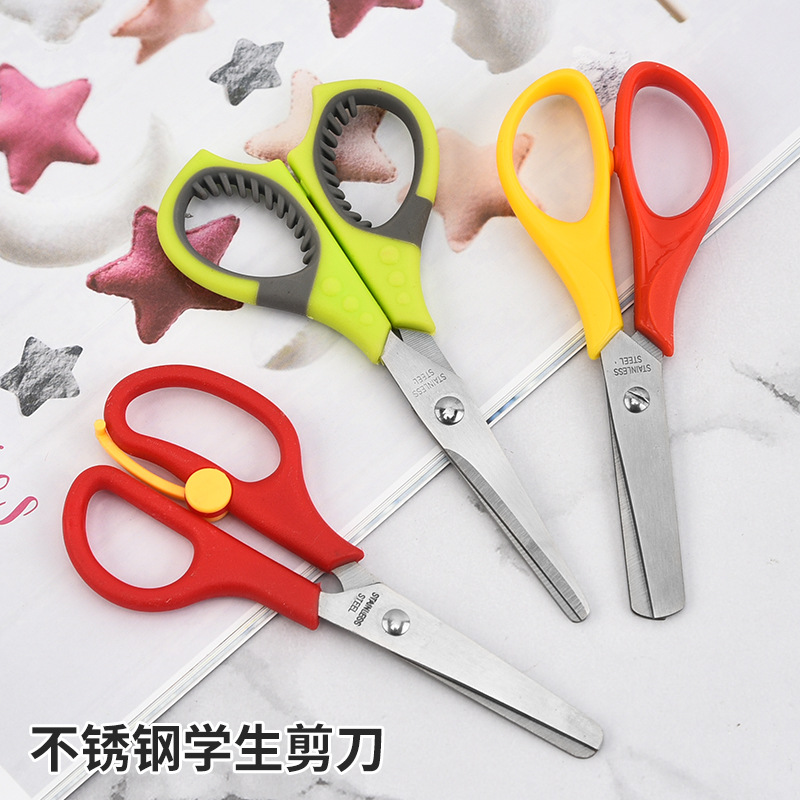 Wholesale stainless steel student scissors, office and household scissors, hand-cut paper knives, sewing thread cutters, graphic design small scissors from the manufacturer details Picture