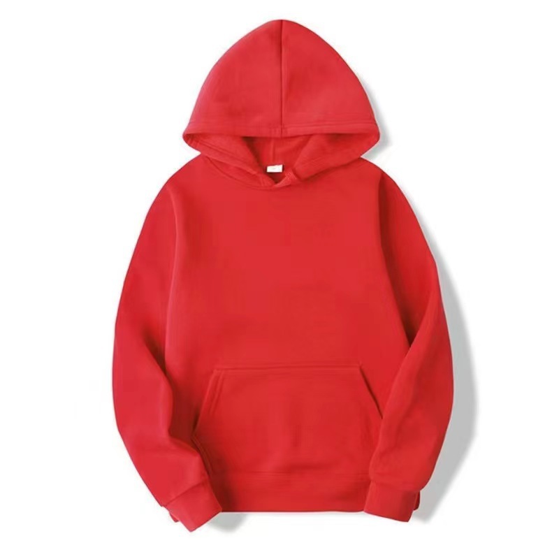 Cross-border men's classic blank hooded sweatshirt, solid color fleece pullover, trendy hoodie for teenagers, loose hood details Picture