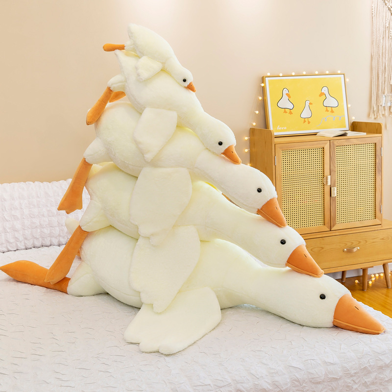 大白鹅趴睡枕毛绒玩具鸭大鹅公仔娃娃抱枕床上菩提鸭玩偶新年礼物